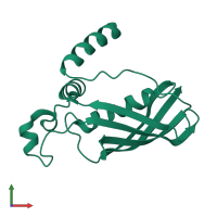 PDB entry 2b3m coloured by chain, front view.