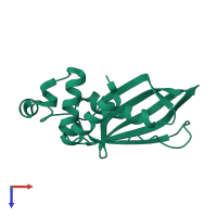 PDB entry 2b3m coloured by chain, top view.