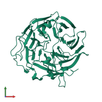 PDB entry 2b4e coloured by chain, front view.