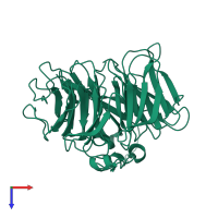 PDB entry 2b4e coloured by chain, top view.
