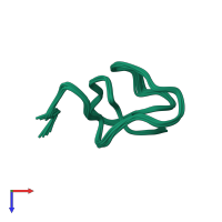 PDB entry 2b5b coloured by chain, ensemble of 10 models, top view.