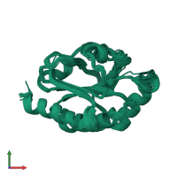 PDB entry 2b5y coloured by chain, ensemble of 11 models, front view.