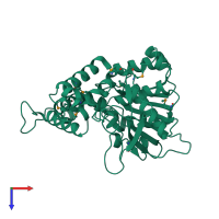 PDB entry 2b61 coloured by chain, top view.