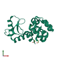 Monomeric assembly 1 of PDB entry 2b6x coloured by chemically distinct molecules, front view.