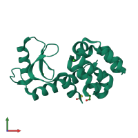 PDB entry 2b6x coloured by chain, front view.