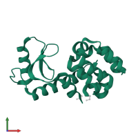 Endolysin in PDB entry 2b6x, assembly 1, front view.