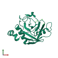 PDB entry 2b71 coloured by chain, front view.