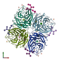 PDB entry 2b8h coloured by chain, front view.