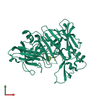 PDB entry 2b8l coloured by chain, front view.