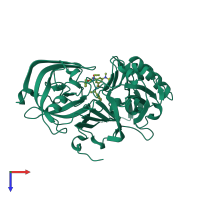 PDB entry 2b8l coloured by chain, top view.