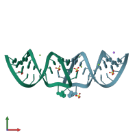 PDB entry 2b8r coloured by chain, front view.