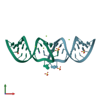 PDB entry 2b8s coloured by chain, front view.