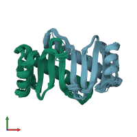 PDB entry 2b95 coloured by chain, ensemble of 20 models, front view.