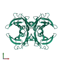 Transthyretin in PDB entry 2b9a, assembly 1, front view.