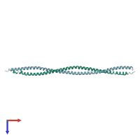 PDB entry 2b9c coloured by chain, top view.