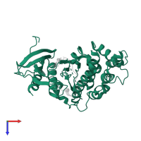 Mitogen-activated protein kinase FUS3 in PDB entry 2b9i, assembly 1, top view.