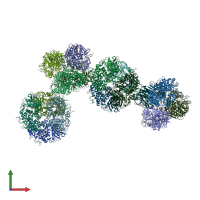 PDB entry 2b9v coloured by chain, front view.