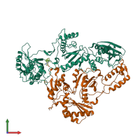 PDB entry 2ban coloured by chain, front view.