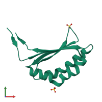 PDB entry 2bbe coloured by chain, front view.