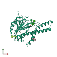 PDB entry 2bbh coloured by chain, front view.
