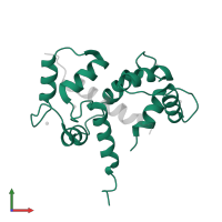 Calmodulin in PDB entry 2bbm, assembly 1, front view.