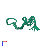 PDB entry 2bbp coloured by chain, ensemble of 10 models, top view.