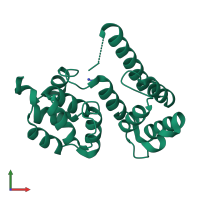 PDB entry 2bbr coloured by chain, front view.