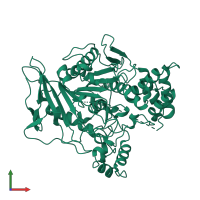 PDB entry 2bce coloured by chain, front view.