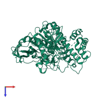 PDB entry 2bce coloured by chain, top view.