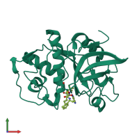 PDB 2bdl coloured by chain and viewed from the front.
