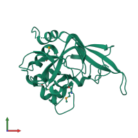 PDB entry 2bdv coloured by chain, front view.