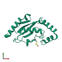 PDB entry 2bep coloured by chain, front view.