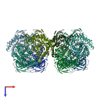 PDB entry 2bfg coloured by chain, top view.