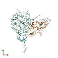 PDB entry 2bfu coloured by chain, front view.