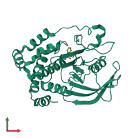 PDB entry 2bge coloured by chain, front view.