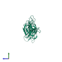 Flagellar hook protein FlgE in PDB entry 2bgz, assembly 1, side view.