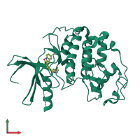 PDB entry 2bhh coloured by chain, front view.