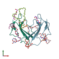 PDB entry 2bhi coloured by chain, front view.