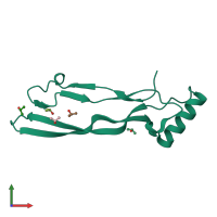 PDB entry 2bhk coloured by chain, front view.