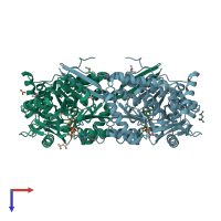 PDB entry 2bhp coloured by chain, top view.