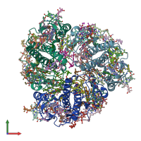 PDB entry 2bhw coloured by chain, front view.