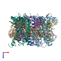 PDB entry 2bhw coloured by chain, top view.