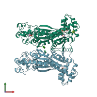 PDB entry 2bif coloured by chain, front view.