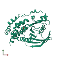 Monomeric assembly 1 of PDB entry 2bij coloured by chemically distinct molecules, front view.