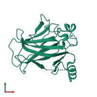 Monomeric assembly 1 of PDB entry 2bip coloured by chemically distinct molecules, front view.