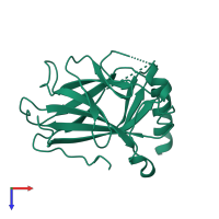 Cellular tumor antigen p53 in PDB entry 2bip, assembly 1, top view.