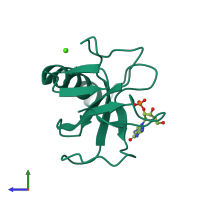 PDB entry 2bir coloured by chain, side view.