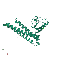 PDB entry 2bko coloured by chain, front view.