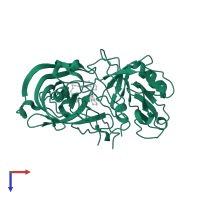 Renin in PDB entry 2bkt, assembly 1, top view.