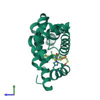 PDB entry 2blh coloured by chain, side view.
